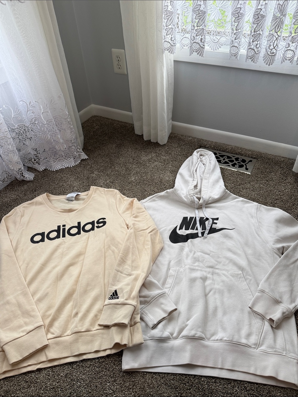 Nike White Hoodie with Black Swoosh